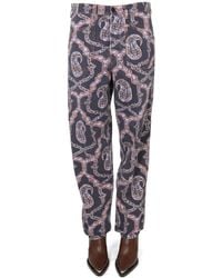 Etro - Cotton Paisley Denim Pants - Lyst