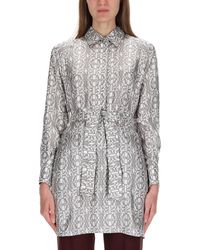 Max Mara - Printed Silk Shirt Dress - Lyst