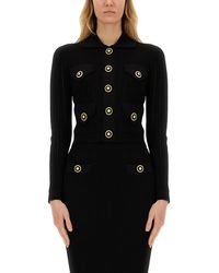 Balmain - Lace Sweater With Collar - Lyst