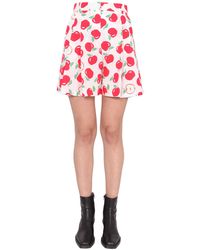 Moschino - Cotton Poplin Shorts With Apple Print - Lyst