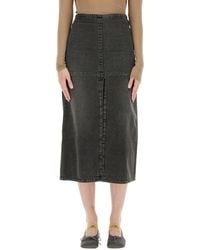 MM6 by Maison Margiela - Long Denim Skirt - Lyst