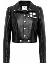 Courreges - Giacca Crop Con Logo - Lyst