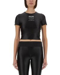 Versace Jeans Couture - Top With Logo Print - Lyst