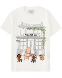 Fendi - T-Shirt Con Stampa Grafica - Lyst