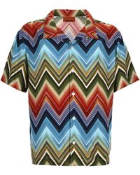 Missoni - Chevron Print Short-Sleeve Camp Shirt - Lyst