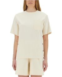 Moncler - T-Shirt With Side Buttons - Lyst
