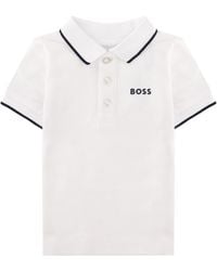 BOSS - Polo Baby Con Profili A Righe Su Colletto E Maniche - Lyst