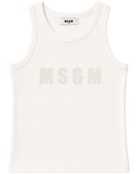 MSGM - Tank Top Con Logo - Lyst