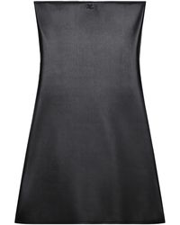 Courreges - Draped Polywool Bustier Minidress On Sale - Lyst