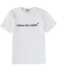 MSGM - "Follow The Rabbit" T-Shirt - Lyst