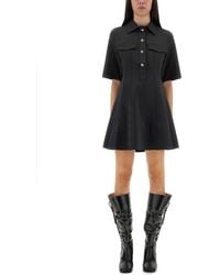 Ganni - Mini Dress With Scalloped Buttons - Lyst