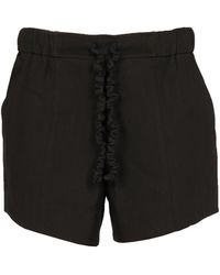 Ganni - Shorts With Ruffled Elastic - Lyst