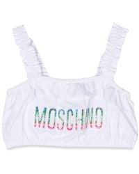 Moschino - Headband Top With Logo Straps - Lyst