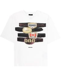 DSquared² - Graphic Crew Neck T-Shirt - Lyst