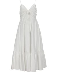 MICHAEL Michael Kors - V-Neck Midi Dress Organic Cotton - Lyst