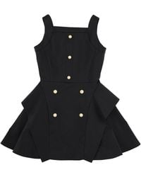 Balmain - Mini Soft Fabric Dress For Girls - Lyst