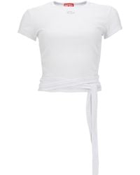DIESEL - T-Shirt A Costine Con Lacci - Lyst