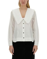 Ganni - Peter Pan Collar Shirt - Lyst