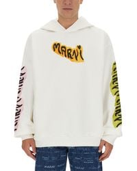 Marni - Hooded Sweatshirt With Bold Logo - Lyst