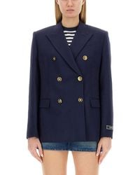 Versace - Double-Breasted Blazer - Lyst