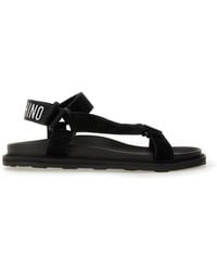 Moschino - Sandals With Iconic Logo Strap - Lyst