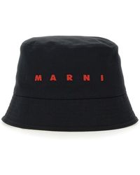 Marni - Logo Embroidery Bucket Hat Cappelli Nero - Lyst