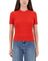 Tory Burch - T-Monogram Viscose Blend Top - Lyst