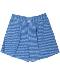 120% Lino - Bermuda A Righe - Lyst