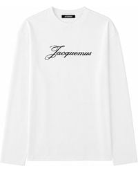 Jacquemus - T-Shirt A Maniche Lunghe Con Logo Stampato - Lyst