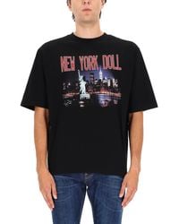 DSquared² - Casual Cotton T-Shirt With Nighttime Cityscape Print - Lyst