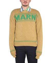 Marni - Cross-Neck Knit Sweatshirt - Lyst