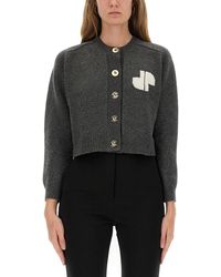 Patou - Logo Crew Neck Cardigan - Lyst