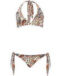 Etro - Costume Bikini Con Motivo Paisley Floreale - Lyst