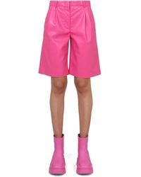 MSGM - Faux Leather Bermuda Shorts - Lyst