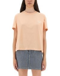 A.P.C. - Logo Crew Neck T-Shirt - Lyst