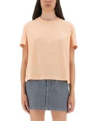 A.P.C. - Logo Crew Neck T-Shirt - Lyst