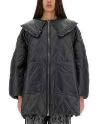 Ganni - Oversized Quilted Midi Jacket - Lyst