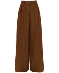 Dries Van Noten - High-Waisted Wide-Leg Belted Trousers - Lyst