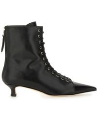Aeyde - 40Mm Trixi Lace-Up Pointed-Toe Boots - Lyst