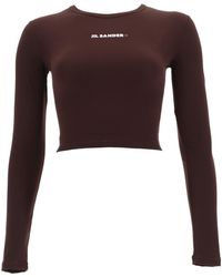 Jil Sander - Logo Round Neck Top - Lyst