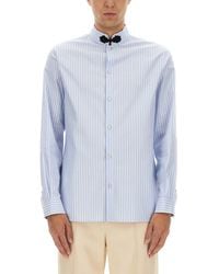 Valentino - Cotton Oxford Shirt With Toggle - Lyst