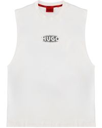 HUGO - Top Con Logo - Lyst