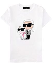 KARL LAGERFELD - T-Shirt Con Stampa - Lyst