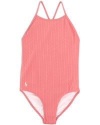 Polo Ralph Lauren - Costume Intero Bambina Con Motivo Maglia Intrecciata - Lyst