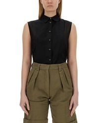 Aspesi - Sleeveless Silk Blend Shirt - Lyst