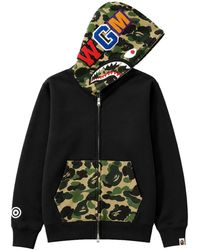 A Bathing Ape - Felpa "Shark" Con Cappuccio - Lyst