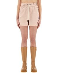Moncler - Cotton Gabardine Shorts - Lyst