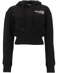 Versace Jeans Couture - Felpa Crop Con Logo - Lyst