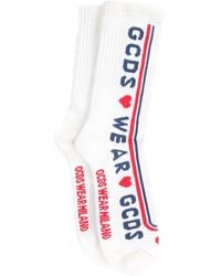Gcds Cotton Socks With Love Logo - White