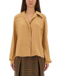 Saint Laurent - Silk Crepe De Chine Blouse - Lyst